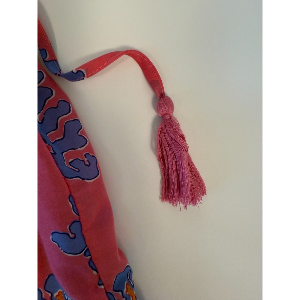 J Marie Piper‎ Ruffle Dress Pink Floral Tiered Mini Size Small Boho Summer - Picture 14 of 16